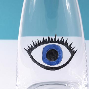 Carafe Oeil en cristallin émaillé, bleu foncé [4]