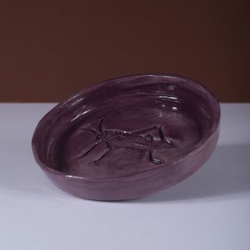 Coupelle Sauterelle en faïence, violet [1]