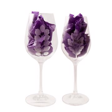 Verre à vin rouge et verre à vin blanc Feuilles en Cristal gravé, transparent, set de 2 [3]