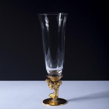 Flûte Corail en cristal et métal argenté ou doré