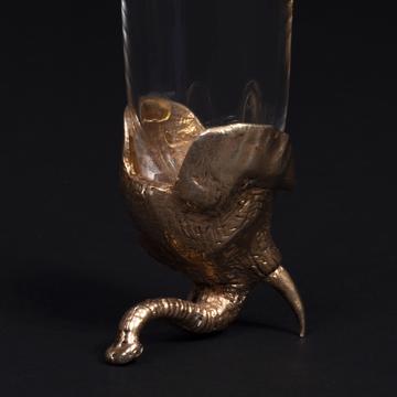 Flûte Éléphant en cristal et métal argenté ou doré, or [4]