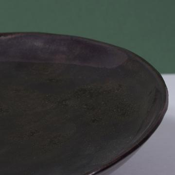 Assiettes Alagoa en faïence estampée, noir, 24 cm diam. [2]