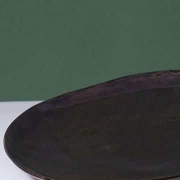 Assiettes Alagoa en faïence estampée, noir, 24 cm diam. [4]