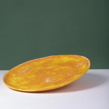 Assiettes Alagoa en faïence estampée, orange vif, 28 cm diam. [5]