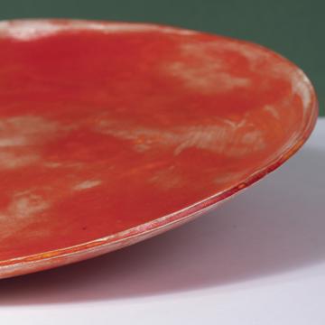 Assiettes Alagoa en faïence estampée, rouge effet, 24 cm diam. [2]