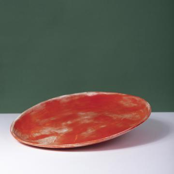 Assiettes Alagoa en faïence estampée, rouge effet, 28 cm diam. [1]