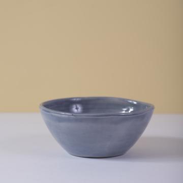 Bols ronds en faïence tournée, bleu gris, 11 cm [1]