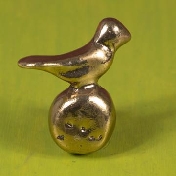 Bouton de porte Oiseau en métal patiné, bronze, main gauche [2]