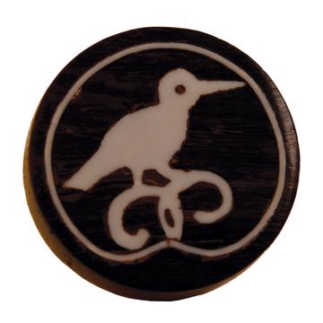 Bouton de porte Oiseau en bois et laiton, brun [3]