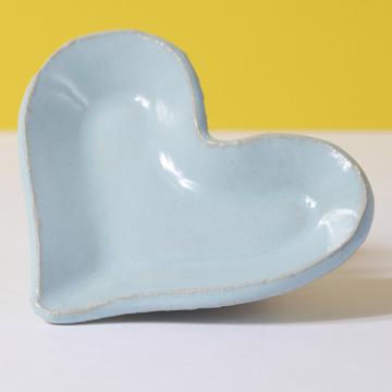 Saleron Coeur en grès, bleu clair [2]