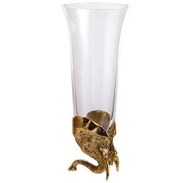 Flûte Éléphant en cristal et métal argenté ou doré, or [3]