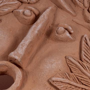 Grand Masque de Fontaine en terracotta, nature [2]