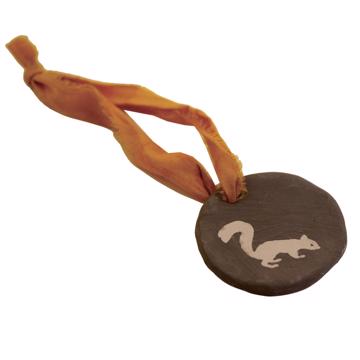 Médaille de Senteur Ecureuil en faïence, gris, jasmin [3]