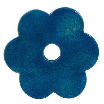 Mini pique-fleurs en faïence , turquoise [2]