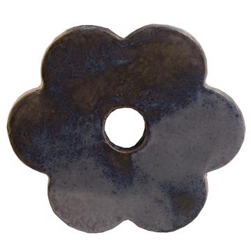 Mini pique-fleurs en faïence , bleu gris
