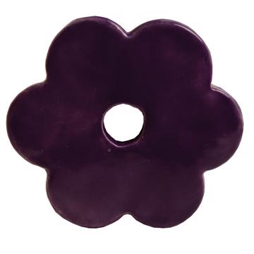 Mini pique-fleurs en faïence , violet