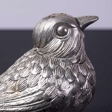 Salière et poivrière Oiseau en métal argenté ou doré, argent [2]