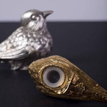 Salière et poivrière Oiseau en métal argenté ou doré, multicolore, set de 2 [2]