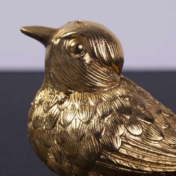 Salière et poivrière Oiseau en métal argenté ou doré, or [3]