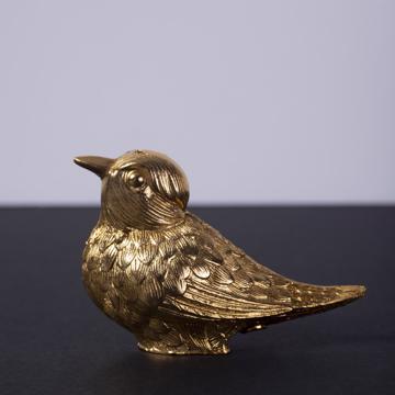 Salière et poivrière Oiseau en métal argenté ou doré
