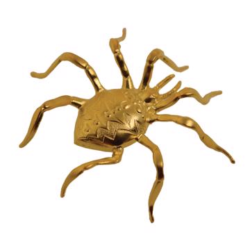 Grand pin's Araignée en métal doré ou argenté, or