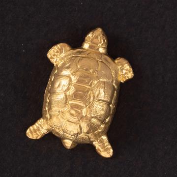 Pin's Tortue en cuivre argenté ou doré, or mat [2]