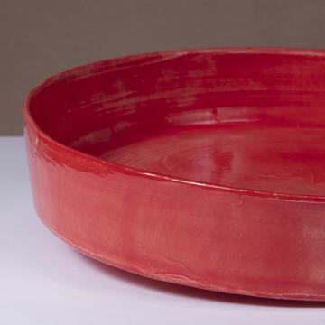Plats Crato en faïence tournée, rouge, 32 cm diam. [2]