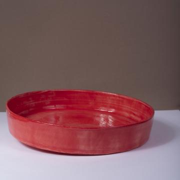 Plats Crato en faïence tournée, rouge, 32 cm diam. [1]