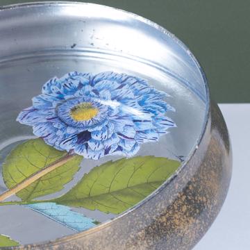 Coupe Fleurs en Découpage sous verre, bleu clair [2]