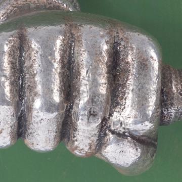Poignée de porte Main en métal patiné, argent [6]