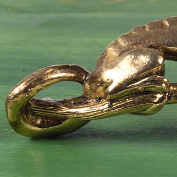 Poignée de porte Griffon en métal patiné, or, main gauche [7]