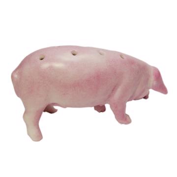 Porte pique Cochon en porcelaine, rose clair, piques standard [5]