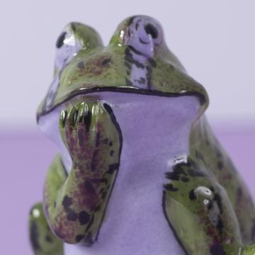 Porte pique grenouille en porcelaine, vert prairie, piques standard [5]