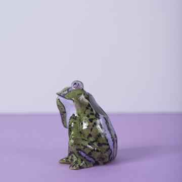 Porte pique grenouille en porcelaine, vert prairie, piques standard [1]