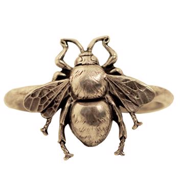 Ronds de Serviette Insectes en cuivre estampé, argent, abeille