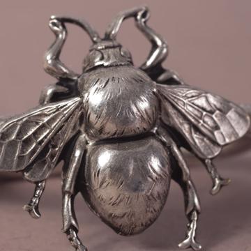 Ronds de Serviette Insectes en cuivre estampé, argent, abeille [2]