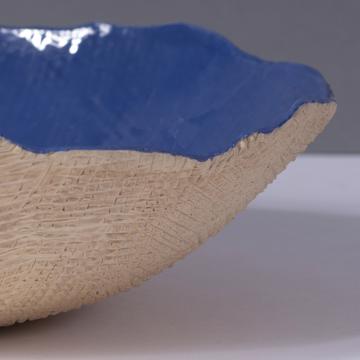 Saladier Récif en grès estampée, bleu foncé [4]