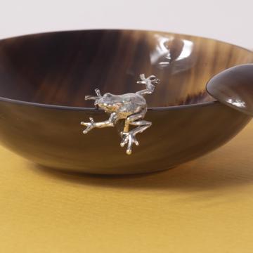 Saleron Corne & Grenouille en métal argenté ou doré, argent, grenouille [2]