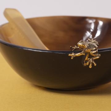 Saleron Corne & Grenouille en métal argenté ou doré, or, grenouille [2]