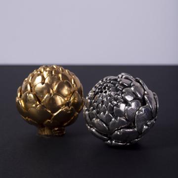 Salière Artichaut en métal argenté ou doré, multicolore, set de 2 [1]