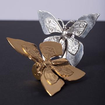Salière Papillon en métal argenté ou doré, multicolore, set de 2 [1]