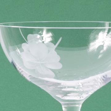 Coupe à champagne Trèfle en Cristal gravé, transparent [2]
