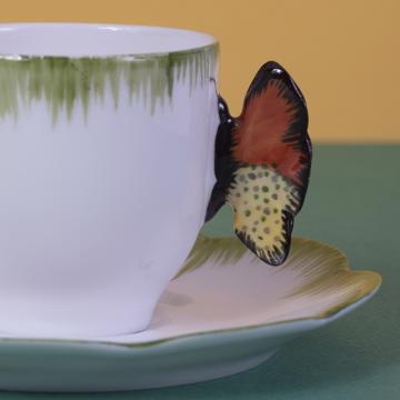 Tasse à thé ou café du Service Papillon, jaune orange, tasse à café [2]