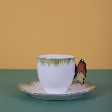 Tasse à thé ou café du Service Papillon, jaune orange, tasse à café [1]