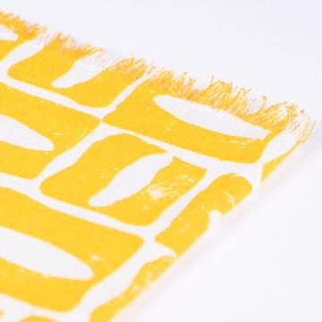 Serviette de table Oeil en lin sérigraphié, jaune [3]