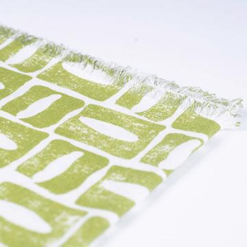Serviette de table Oeil en lin sérigraphié, vert péridot [1]