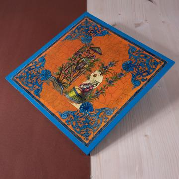 Chinoiseries, sets de table en chromo sur bois, orange [1]