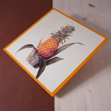 Set de table Ananas en Chromo sur bois, orange [1]