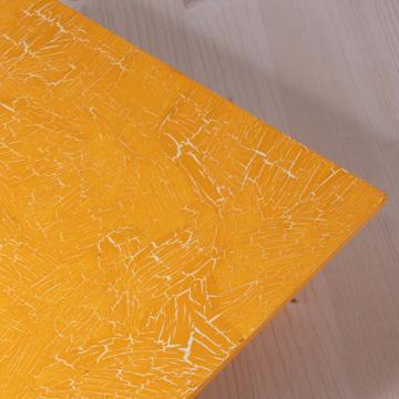 Sets de table en bois peint, jaune orange, carré [2]