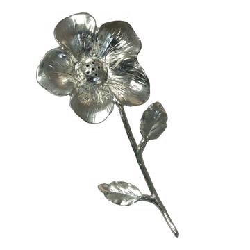 Salière fleur en métal argenté ou doré, argent